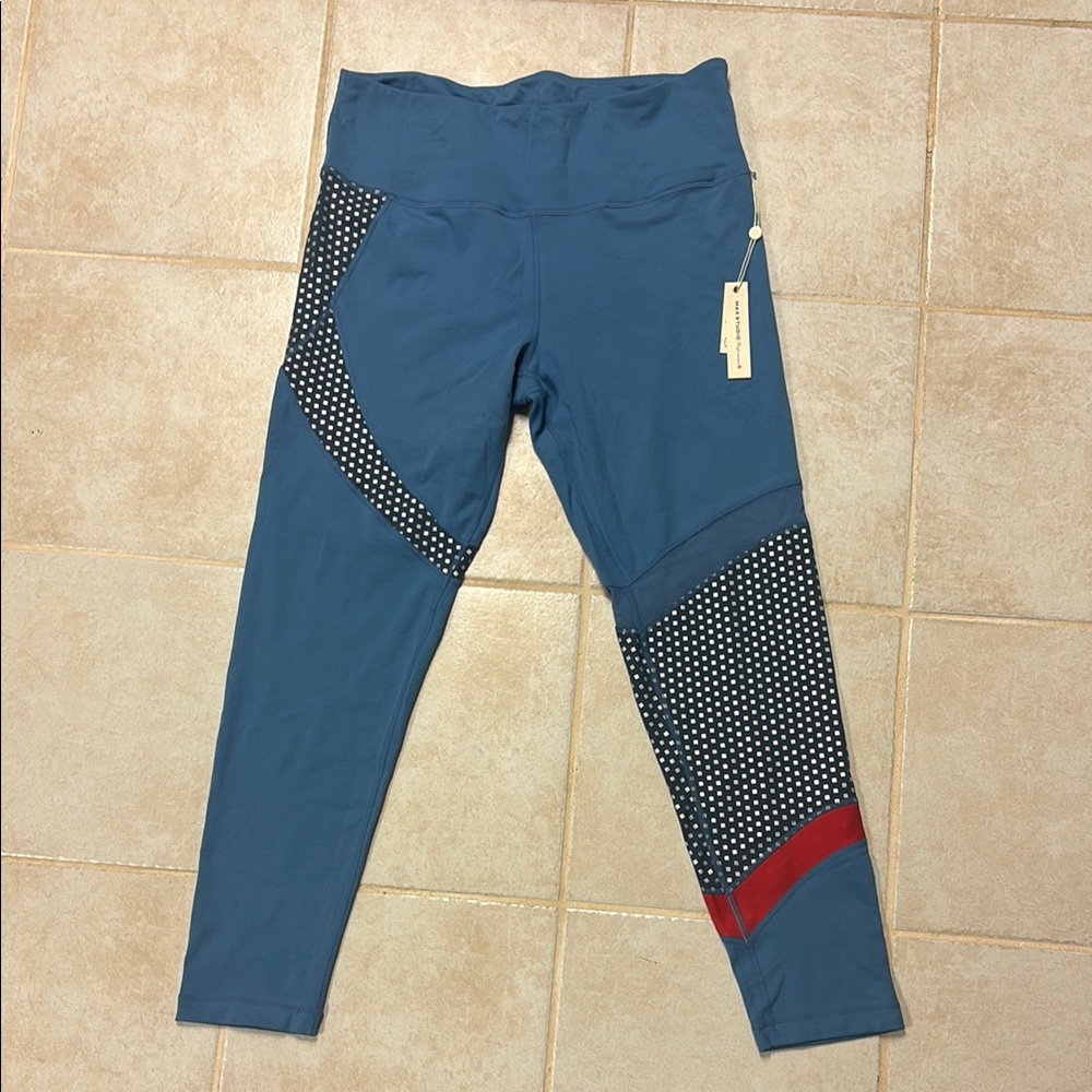 Max Studio Blue and Red Leggings